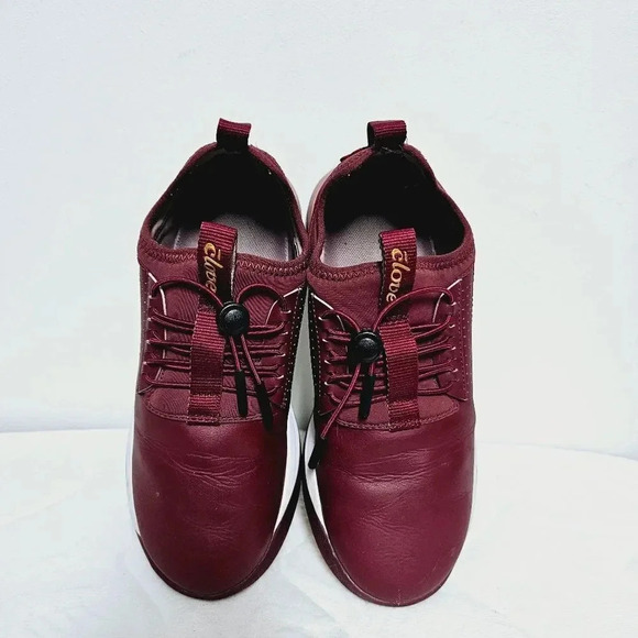 CLOVE burgundy slip on leather comfort sneakers 6 - Picture 13 of 14